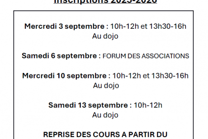 Inscriptions 2025/2026