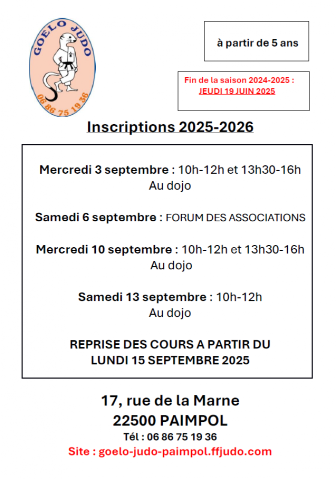 Image de l'actu 'Inscriptions 2025/2026'