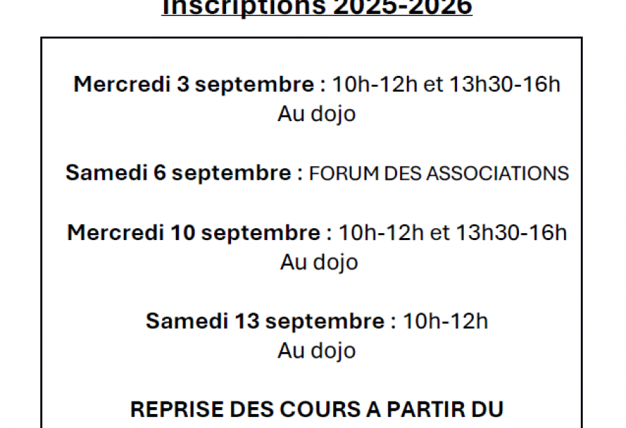 Inscriptions 2025/2026